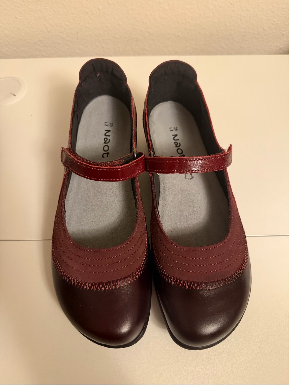 Noat Kire Mary Jane Flat (Women) Violet/ Bordeaux Leather US 8/ 39 EU - Picture 9 of 10